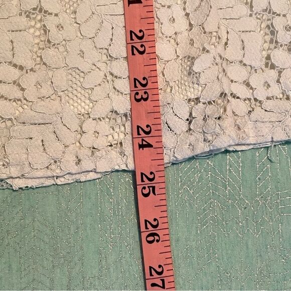 MERONA butterfly sleeve floral lace overlay top blouse cream color size S - Picture 8 of 13